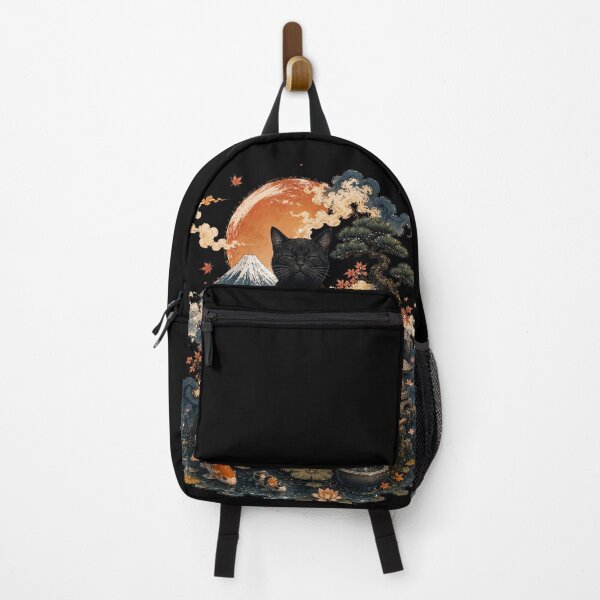 Item preview, Zen Black Cat Meditating with Bonsai Tree Japanese Art designed and sold by BlackCat Vibe.