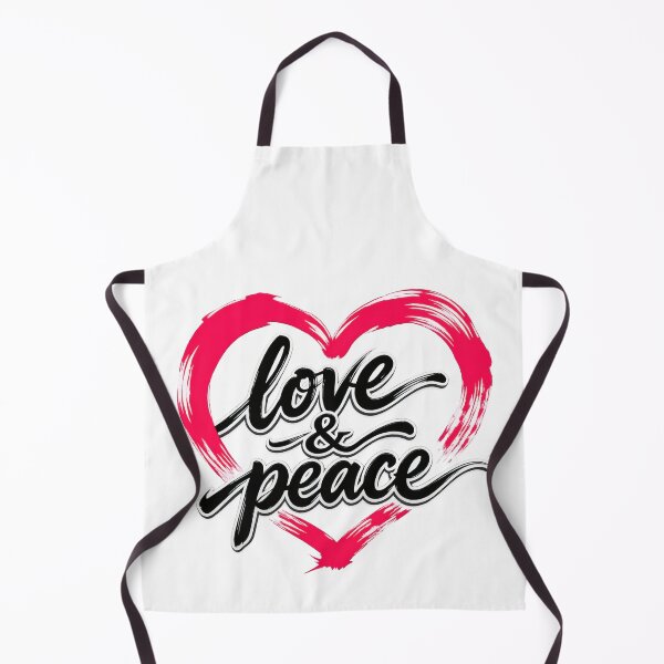 Item preview, Love and Peace Chinese Brush Calligraphy Heart Minimalist Typography Art designed and sold by DreamyTupelo.