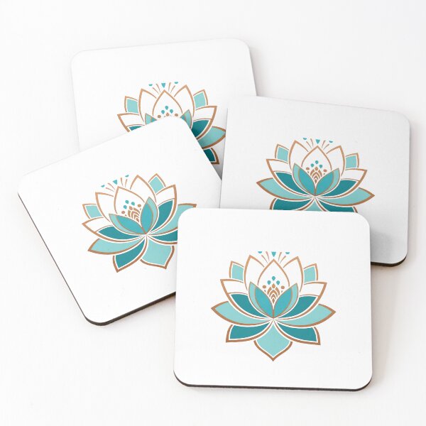 Item preview, Sacred Teal Lotus Flower Mandala Art designed and sold by Dzblack.