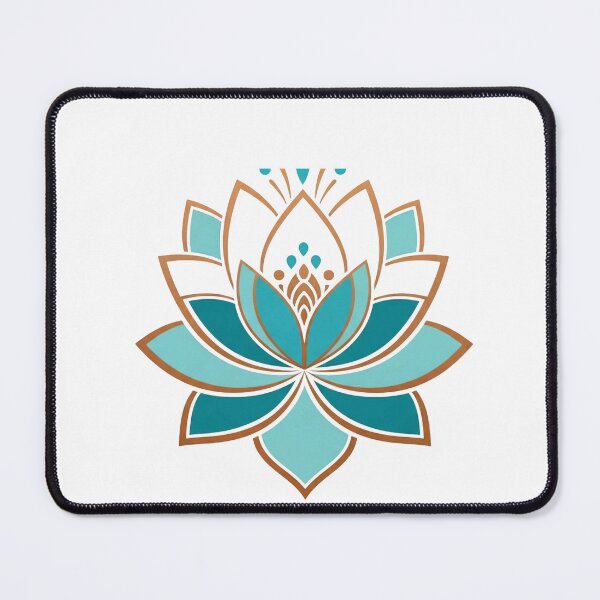 Item preview, Sacred Teal Lotus Flower Mandala Art designed and sold by Dzblack.