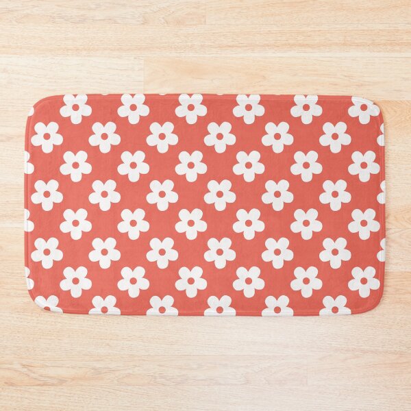 Item preview, Coral Red and White Retro Floral Pattern | Vintage Coral and White Flowers | Groovy Cottagecore Botanical Pattern | Preppy Vintage Daisies | Coral Orange and White Daisy Pattern designed and sold by VivaFy.