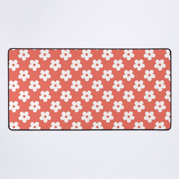 Item preview, Coral Red and White Retro Floral Pattern | Vintage Coral and White Flowers | Groovy Cottagecore Botanical Pattern | Preppy Vintage Daisies | Coral Orange and White Daisy Pattern designed and sold by VivaFy.