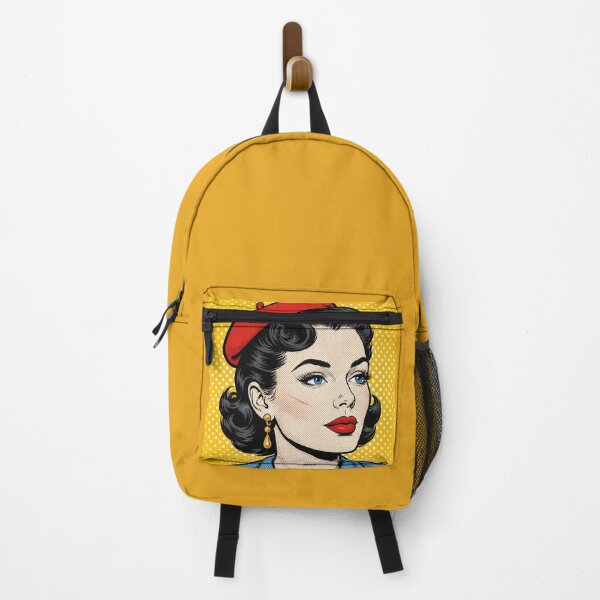 Item preview, Vintage Pinup Girl with Scar Red Beret Pop Art Portrait designed and sold by MAISON SYLVIE.