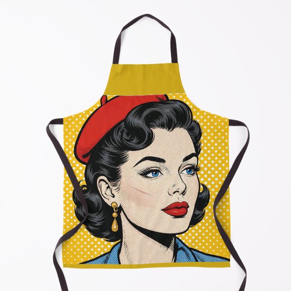 Item preview, Vintage Pinup Girl with Scar Red Beret Pop Art Portrait designed and sold by MAISON SYLVIE.