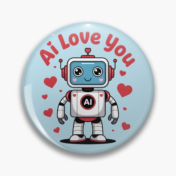 Item preview, AI Love You – Cute Funny AI Robot Love Design designed and sold by Jollys-ArtShop.