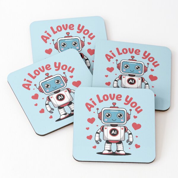 Item preview, AI Love You – Cute Funny AI Robot Love Design designed and sold by Jollys-ArtShop.