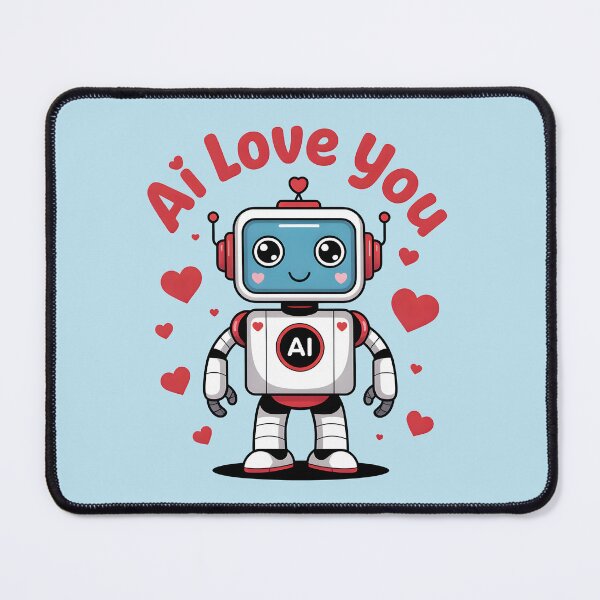 Item preview, AI Love You – Cute Funny AI Robot Love Design designed and sold by Jollys-ArtShop.