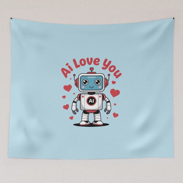 Item preview, AI Love You – Cute Funny AI Robot Love Design designed and sold by Jollys-ArtShop.