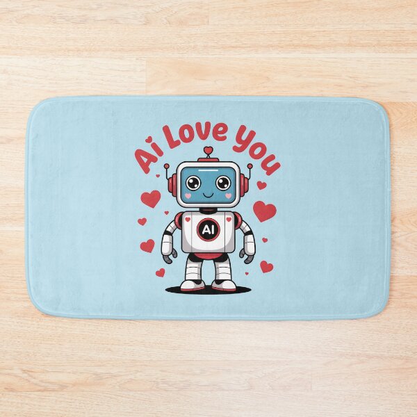 Item preview, AI Love You – Cute Funny AI Robot Love Design designed and sold by Jollys-ArtShop.