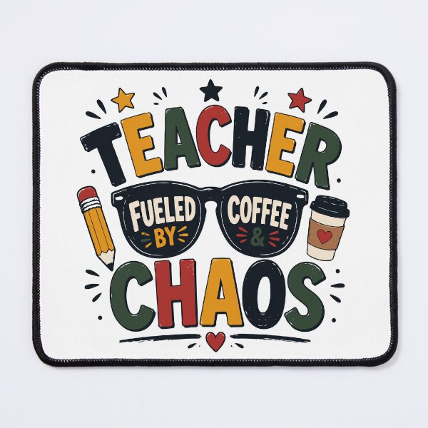 Item preview, Teacher Fueled by Coffee & Chaos T-Shirt | Funny Teacher Coffee Shirt designed and sold by Sunday.Supply.