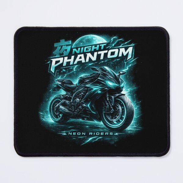 Item preview, Night Phantom Motorcycle T-Shirt – Futuristic Neon Sportbike Rider Design designed and sold by Stylestickers55.