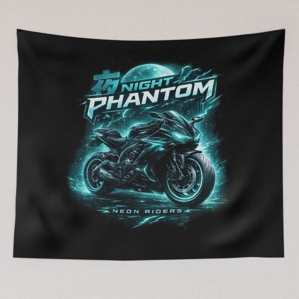 Item preview, Night Phantom Motorcycle T-Shirt – Futuristic Neon Sportbike Rider Design designed and sold by Stylestickers55.