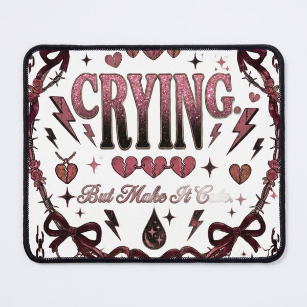 Item preview, Crying But Make It Cute Pink Glitter Coquette Design designed and sold by InkroarCo.