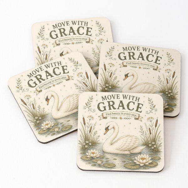 Item preview, Move With Grace Swan | Vintage Cottagecore Woodland Art designed and sold by TinyHeroLab.