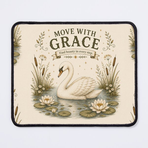 Item preview, Move With Grace Swan | Vintage Cottagecore Woodland Art designed and sold by TinyHeroLab.