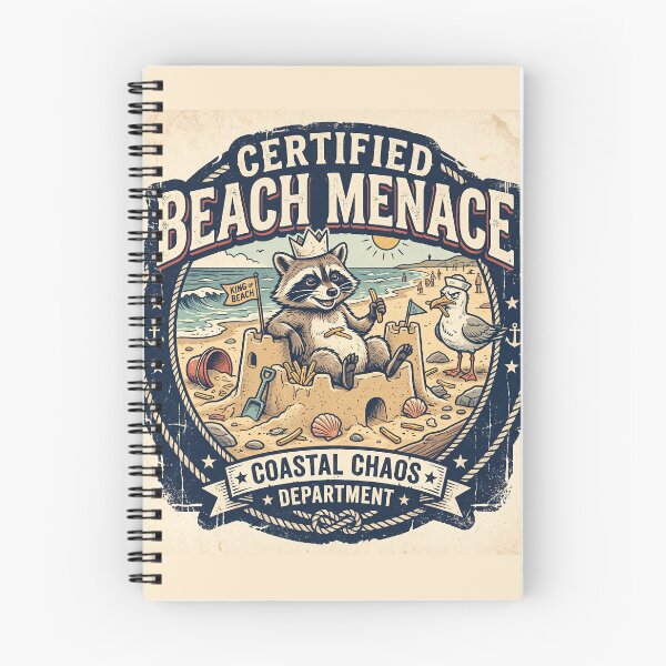 Item preview, Certified Beach Menace | Funny Raccoon Sandcastle Seagull Summer Art designed and sold by DmaarGroup.
