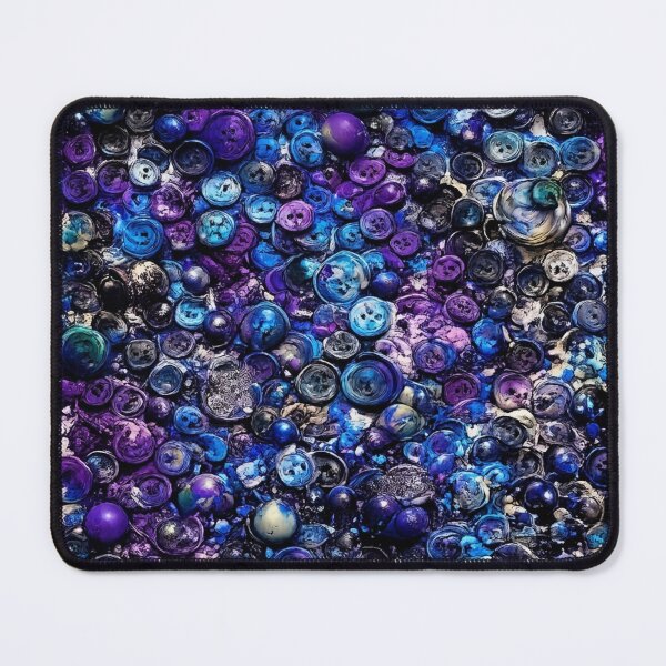 Item preview, Blue and Purple Button Mosaic Mixed Media Art designed and sold by THE SPLATTERED HAUS BY SAGE BANKS.