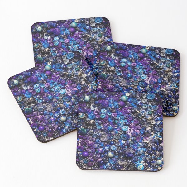 Item preview, Blue and Purple Button Mosaic Mixed Media Art designed and sold by THE SPLATTERED HAUS BY SAGE BANKS.