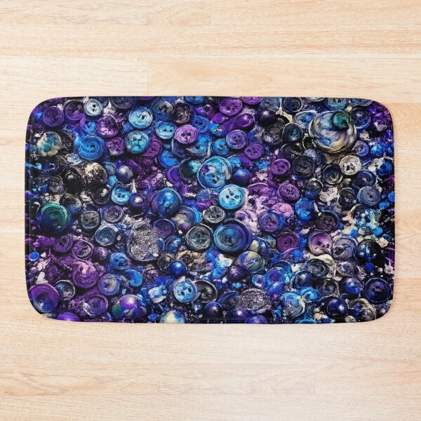 Item preview, Blue and Purple Button Mosaic Mixed Media Art designed and sold by THE SPLATTERED HAUS BY SAGE BANKS.