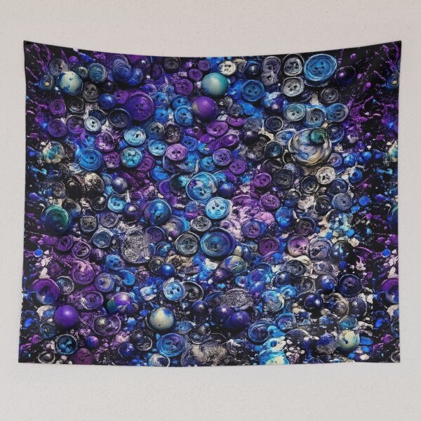 Item preview, Blue and Purple Button Mosaic Mixed Media Art designed and sold by THE SPLATTERED HAUS BY SAGE BANKS.