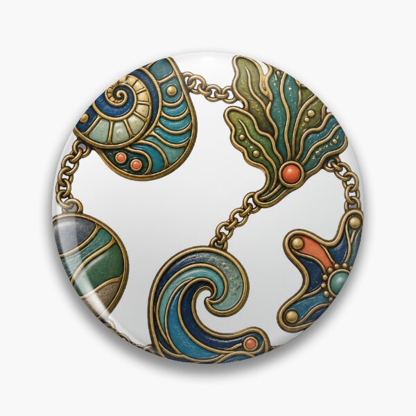 Item preview, Heirloom Tidepool Pin Set designed and sold by GraphycoPublish.