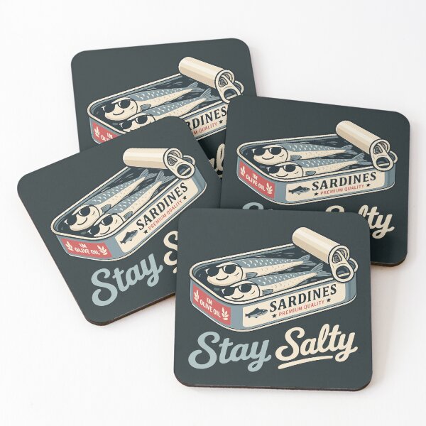 Item preview, Stay Salty Vintage Sardine Can - Funny Retro Sardines  designed and sold by Skryp-art.