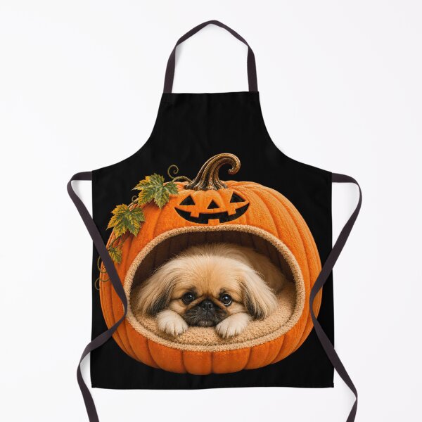 Item preview, Pekingese Halloween Pumpkin Dog – Cute Pekingese in Jack O Lantern Bed designed and sold by ManJiangHong.