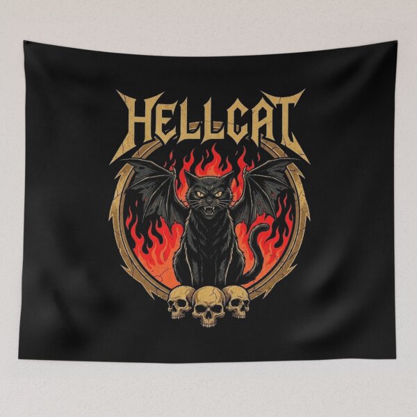 Item preview, Hellcat Gothic Demon Cat Heavy Metal designed and sold by Xyshope.