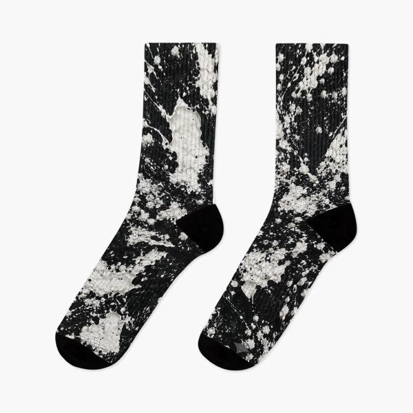 Item preview, Black and White Monochromatic Paint Splatter Abstract Art designed and sold by THE SPLATTERED HAUS BY SAGE BANKS.