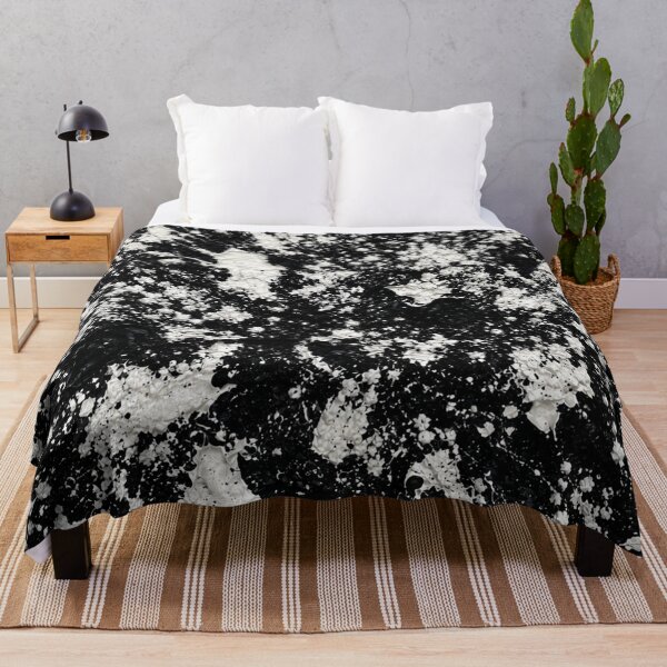 Item preview, Black and White Monochromatic Paint Splatter Abstract Art designed and sold by THE SPLATTERED HAUS BY SAGE BANKS.