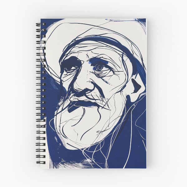 Item preview, Cypriot man, portrait - Blue Abstract Art designed and sold by shadow-bloom.