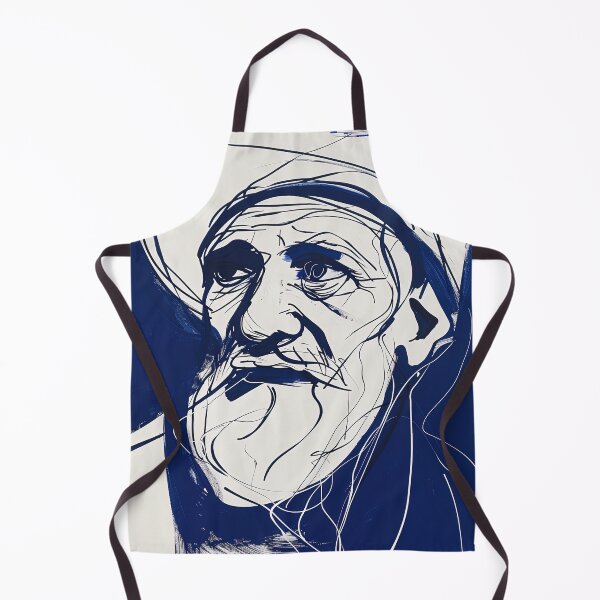 Item preview, Cypriot man, portrait - Blue Abstract Art designed and sold by shadow-bloom.