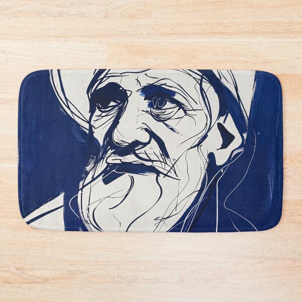 Item preview, Cypriot man, portrait - Blue Abstract Art designed and sold by shadow-bloom.