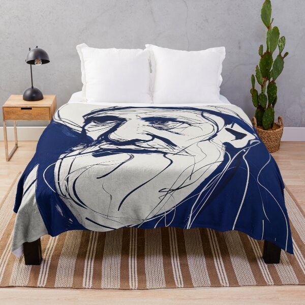 Item preview, Cypriot man, portrait - Blue Abstract Art designed and sold by shadow-bloom.