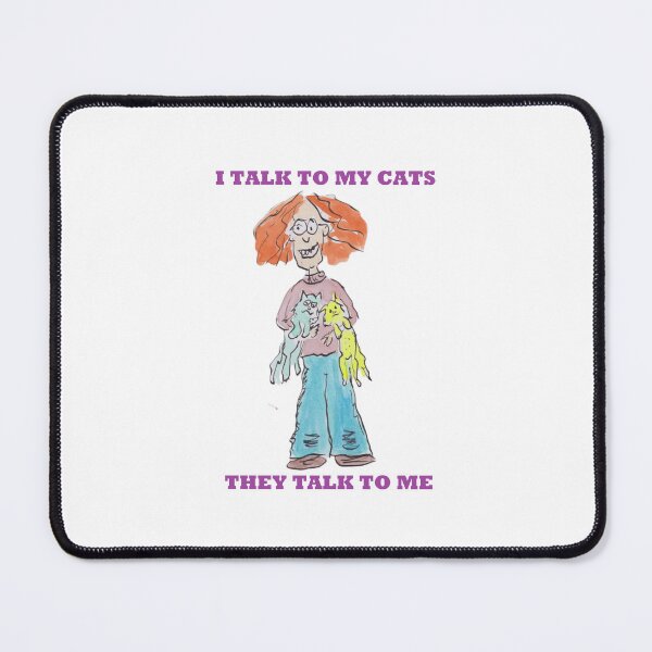 Item preview, Girl talks to her cats designed and sold by Inky Fingers Illustrations.