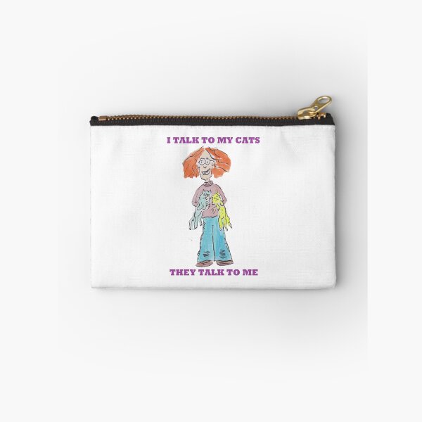 Item preview, Girl talks to her cats designed and sold by Inky Fingers Illustrations.