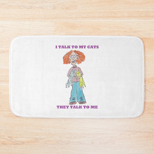 Item preview, Girl talks to her cats designed and sold by Inky Fingers Illustrations.