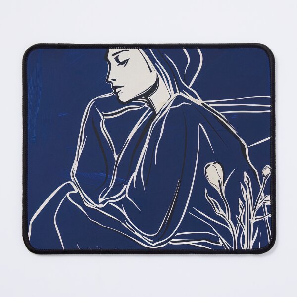 Item preview, Cypriot woman - Blue Abstract Art designed and sold by shadow-bloom.