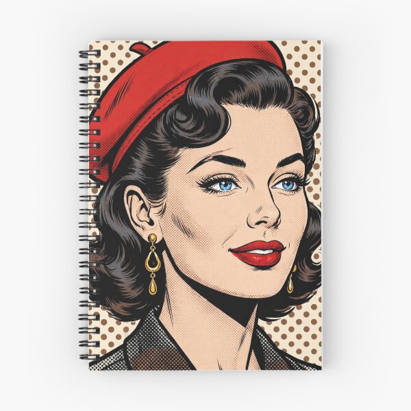 Item preview, Vintage Pop Art Girl with Red Beret and Scar - Retro Comic Art designed and sold by MAISON SYLVIE.