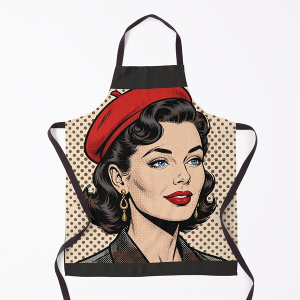 Item preview, Vintage Pop Art Girl with Red Beret and Scar - Retro Comic Art designed and sold by MAISON SYLVIE.