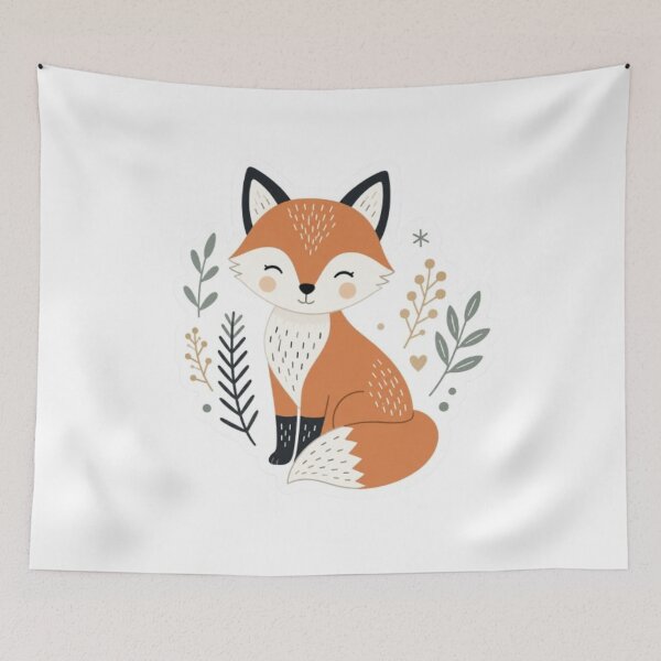 Item preview, Little Fox Sticker with Foliage designed and sold by Snurly.