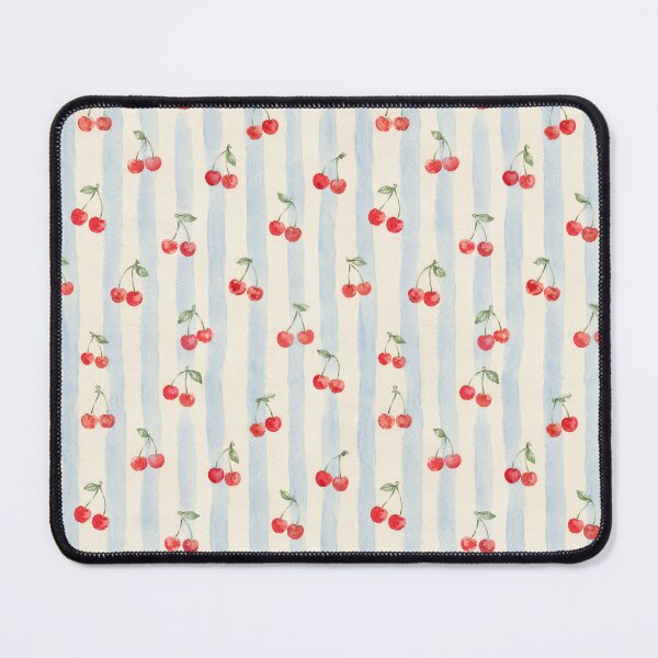 Item preview, Cherries on Blue Stripes – Watercolor Summer Pattern designed and sold by The Chill Paw .