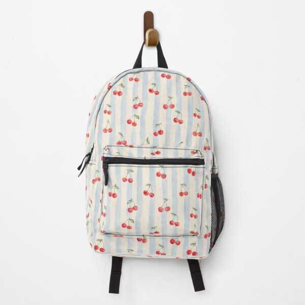 Item preview, Cherries on Blue Stripes – Watercolor Summer Pattern designed and sold by The Chill Paw .