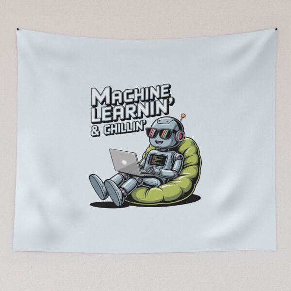 Item preview, Machine Learnin’ & Chillin’ – Funny AI Tech Humor Design designed and sold by Jollys-ArtShop.