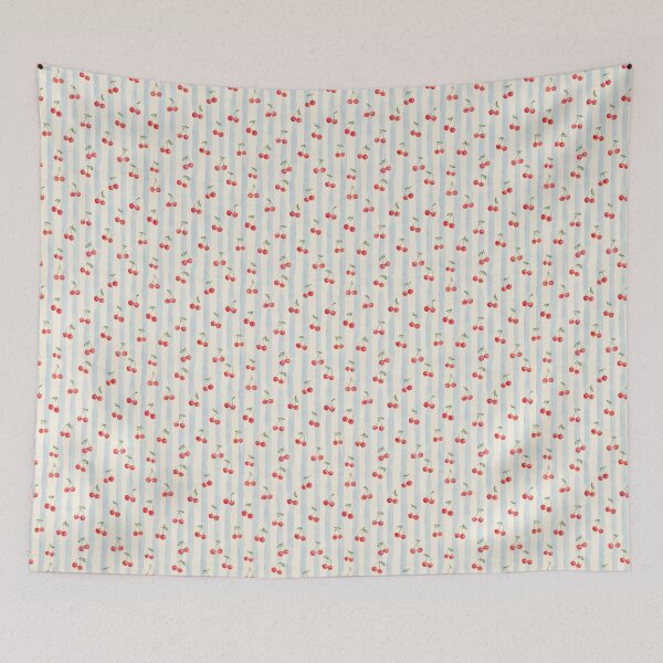 Item preview,  Cherries on Blue Stripes – Watercolor Summer Pattern designed and sold by The Chill Paw .