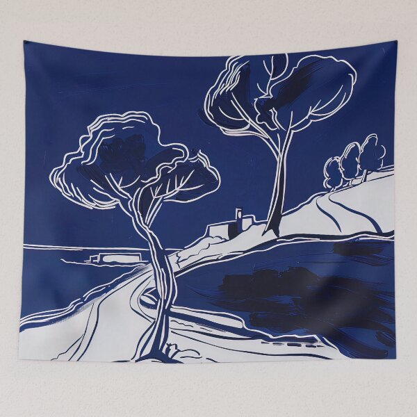 Item preview, Cyprus landscape - Blue Abstact Art designed and sold by shadow-bloom.