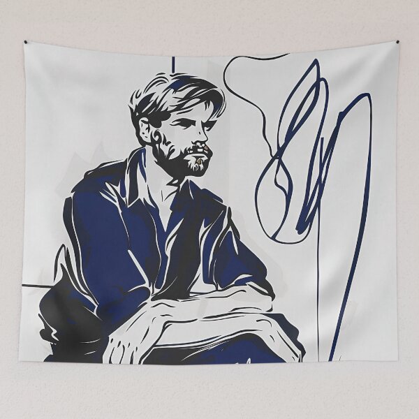 Item preview, D.H. Lawrence, author - Blue Abstract Art designed and sold by shadow-bloom.