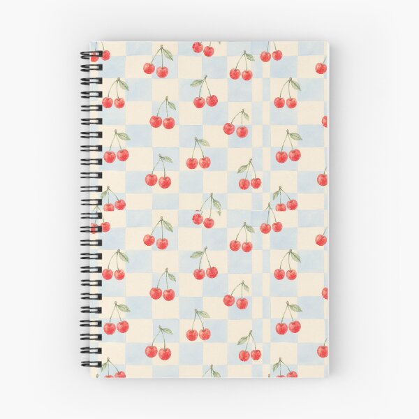 Item preview,  Cherries on Blue Checkerboard –  Watercolor Summer Pattern designed and sold by The Chill Paw .