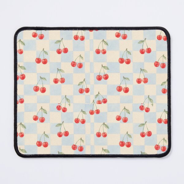 Item preview,  Cherries on Blue Checkerboard –  Watercolor Summer Pattern designed and sold by The Chill Paw .