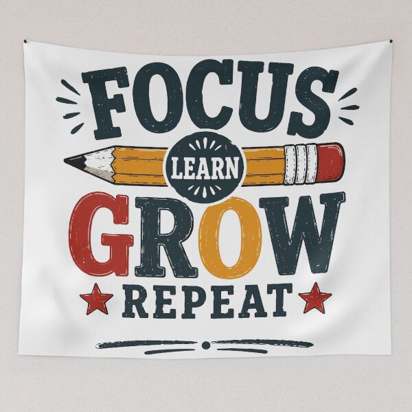 Item preview, Focus Learn Grow Repeat T-Shirt | Motivational Student Back to School Shirt designed and sold by Sunday.Supply.